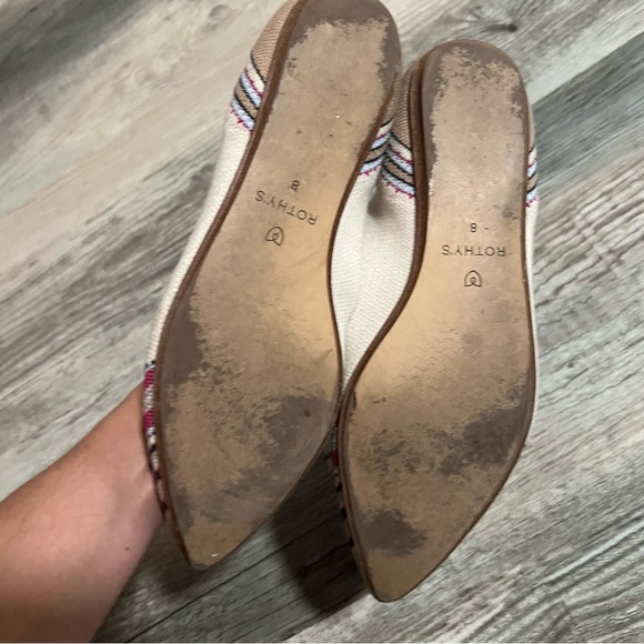 Rothy's Ivory Ribbon Stripe Points. READ - Picture 2 of 2